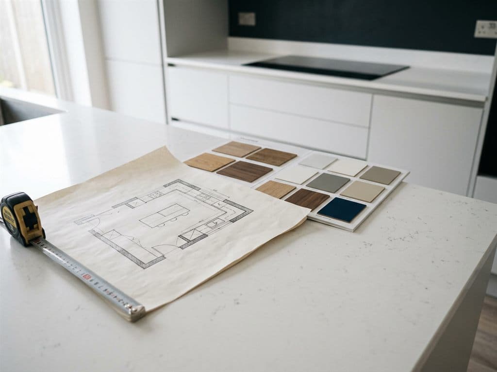 Planos y propuesta de diseño de una cocina a medida en Ferrol